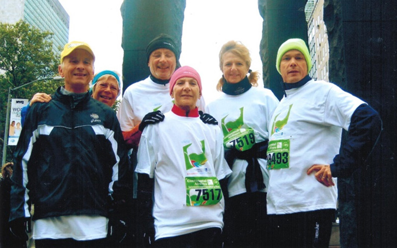 Ulrich, Hanna, Willi, Jitka, Ute und Manfred beim Marathon in New York 2007